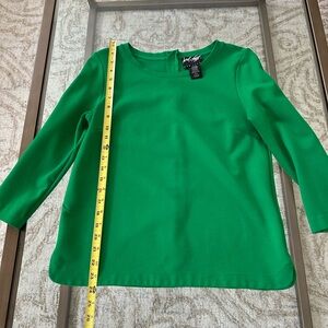Lord & Taylor 3/4 Sleeve Kelly Green Top- Size M